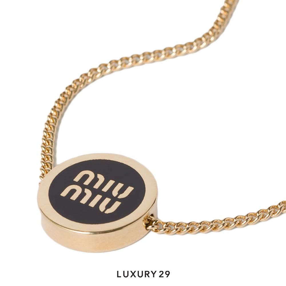 Miu Miu Enameled metal bracelet black(Free Size, Black)