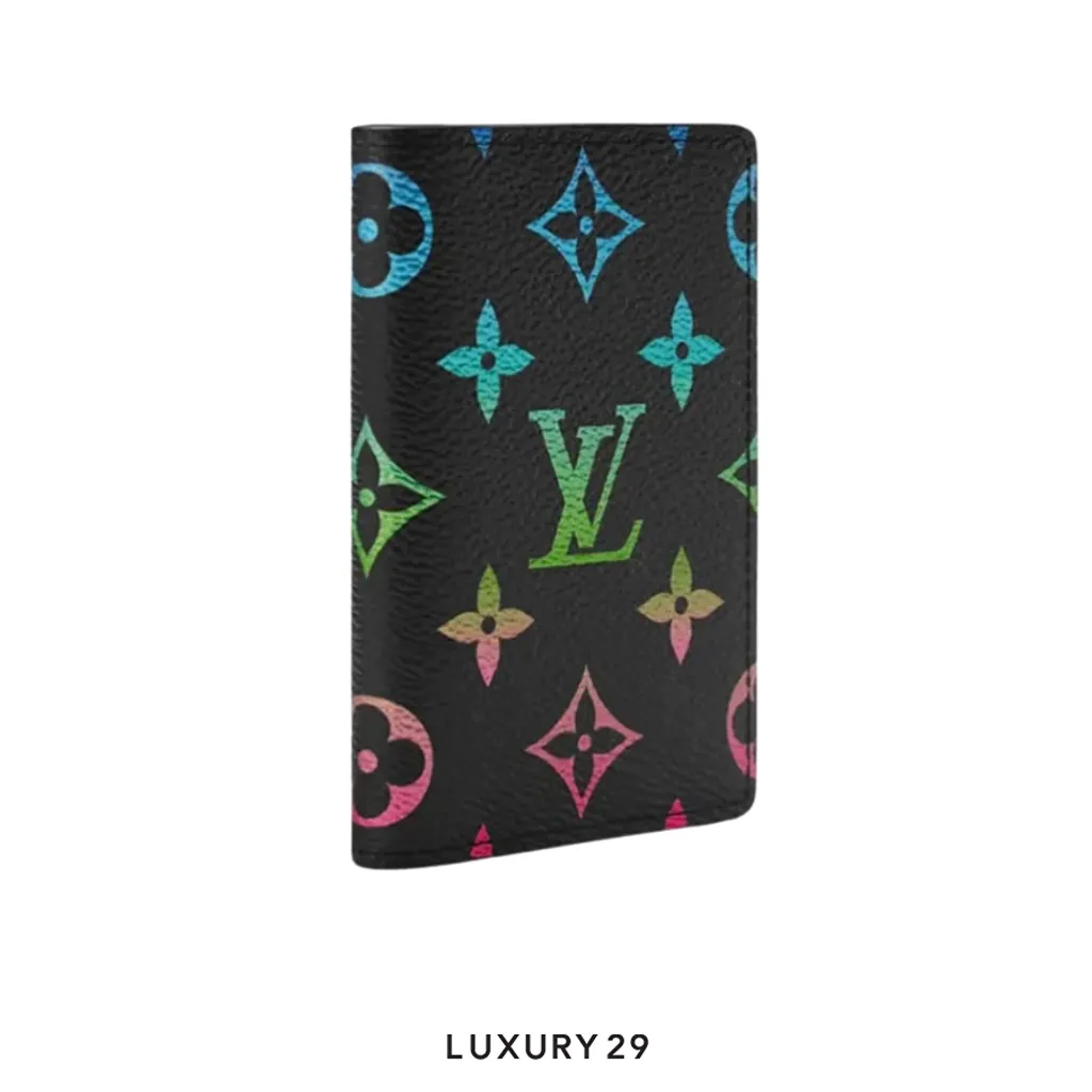 Louis Vuitton LV Pocket Organizer Monogram Iridescent Black(Small, Black)