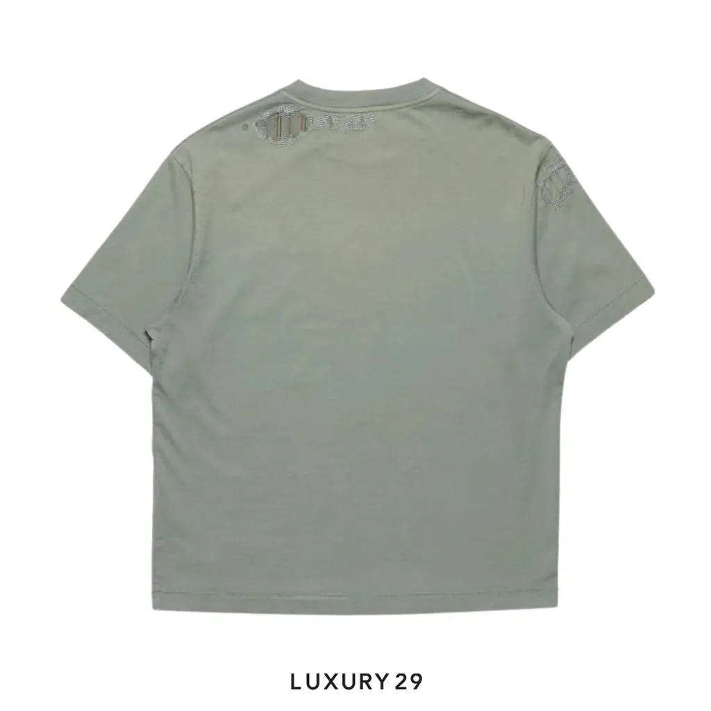 Acne Studios Mended logo t-shirt Slate grey(S/XS, Grey)