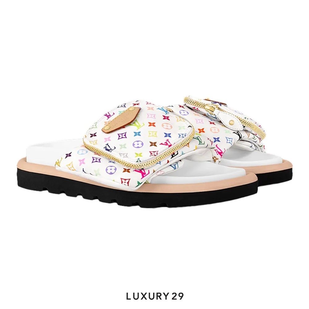 Louis Vuitton LV x TM Pool Pillow Flat Comfort Mules White(40, White)