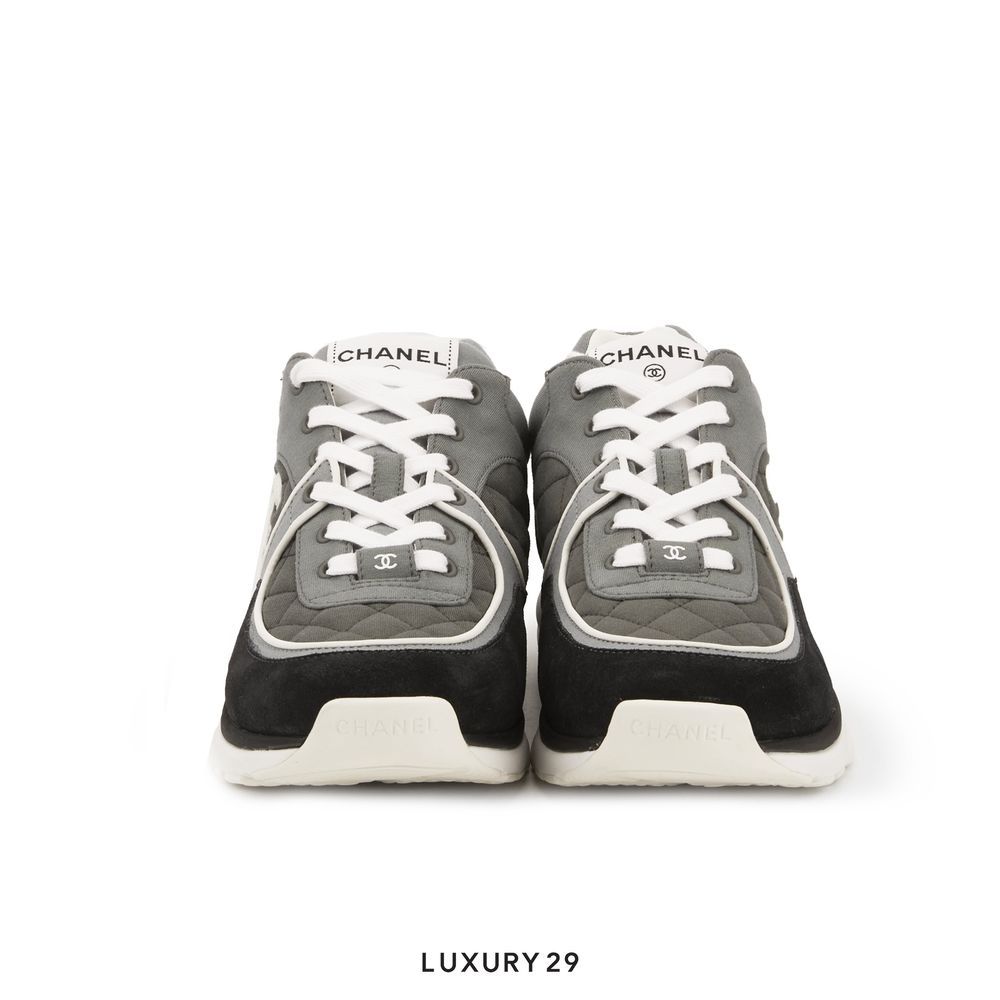 Chanel Trainers Fabric & Suede Calfskin Dark Grey(43, Grey)