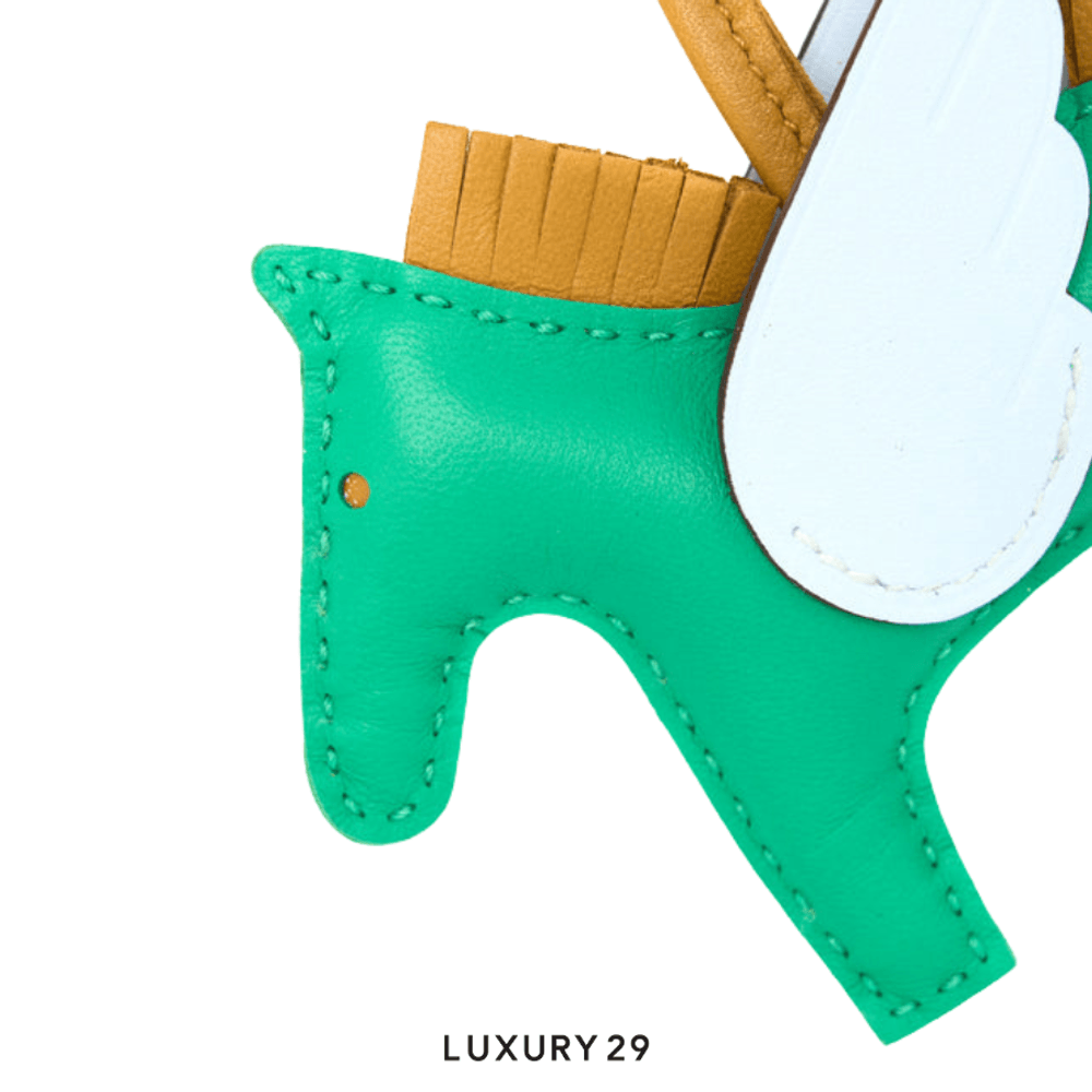 Hermes Rodeo Pegase PM charm Menthe / Sesame / Bleu Brume(Small, Green)
