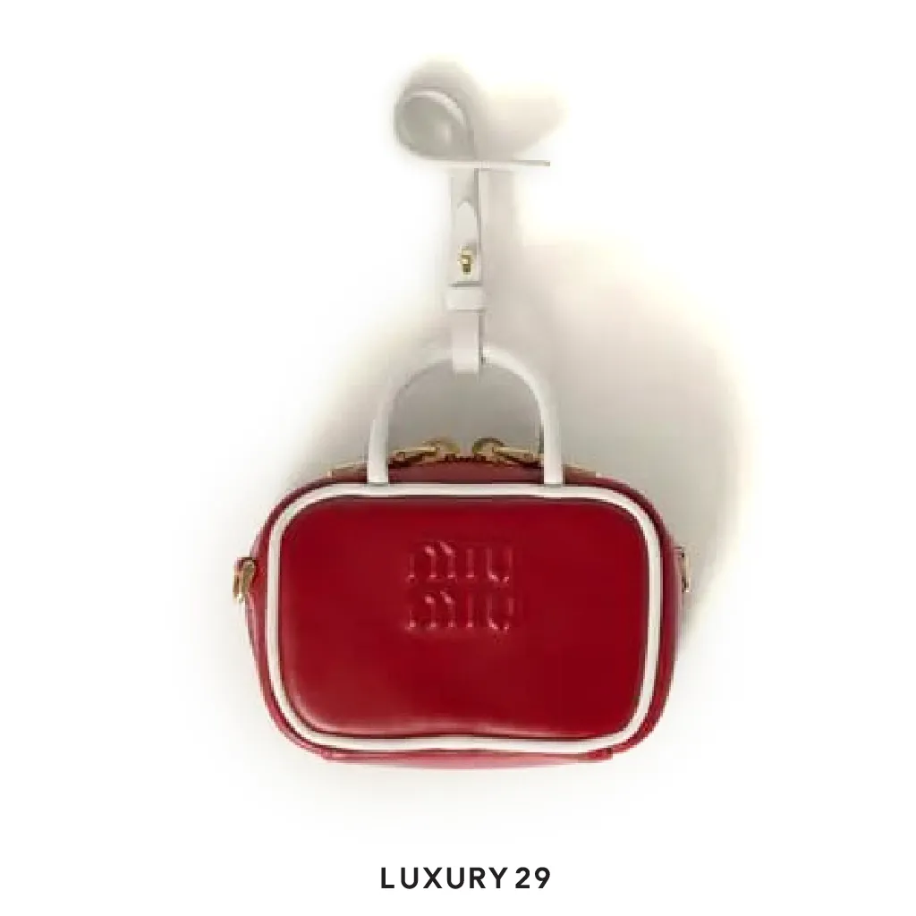 Miu Miu Beau leather micro-bag Red/White(Small, Red)
