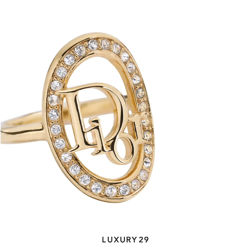 Dior Oblique Ring Gold-Finish Metal and Crystals(xs, Gold)