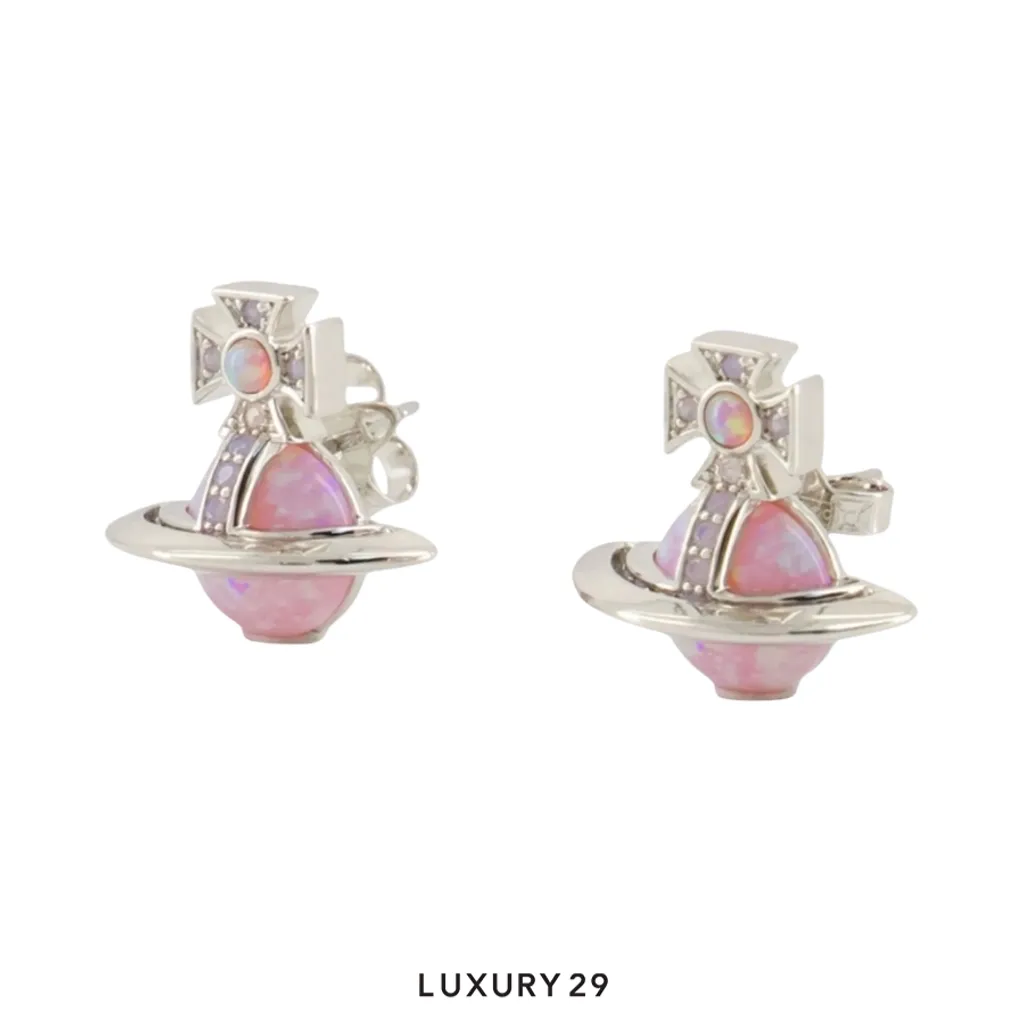 Vivienne Westwood Franca Earrings Platinum/ Lavender/ Pink(Free Size, Pink)