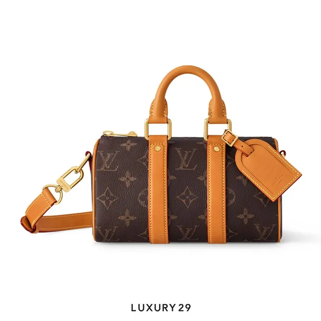 Louis Vuitton LV Keepall Bandouliere 25 Bag Calf leather Aged natural cowhide leather trim Autres Cuirs Monogram Brown