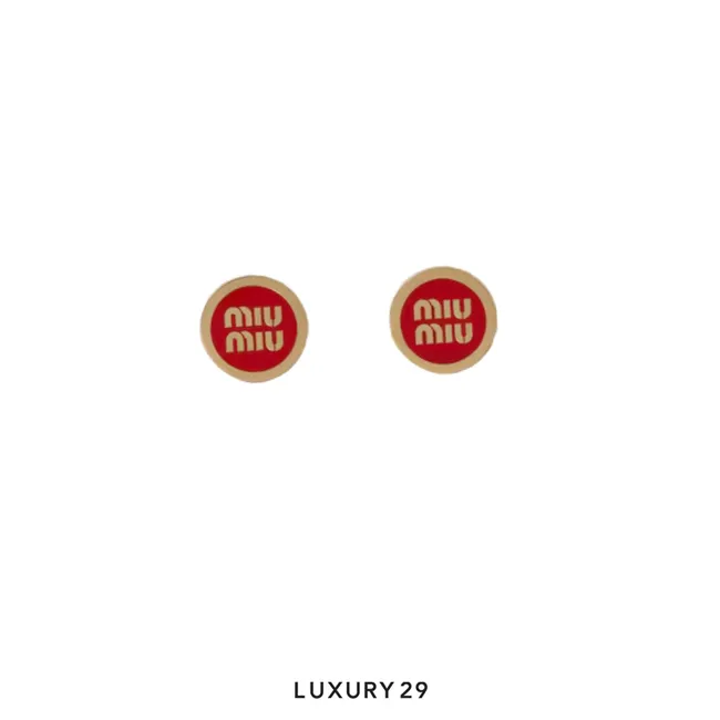 Miu Miu Enameled metal earrings Rosso