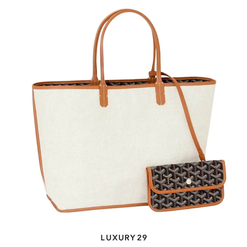 Goyard Saint Louis PM Bag with Croc Universal Black & Tan(Small, Brown)