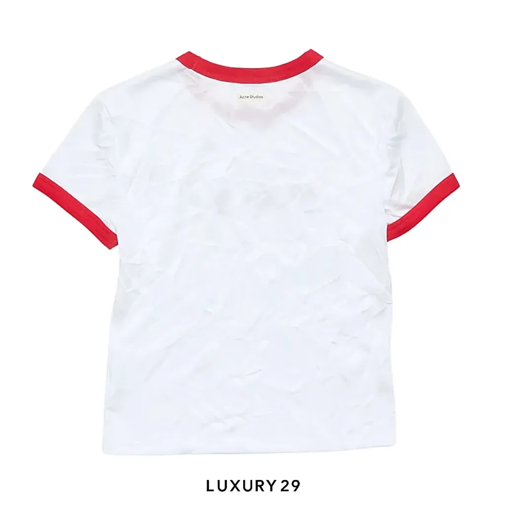 Acne Studios Crinkled logo t-shirt White/Red(S, White)