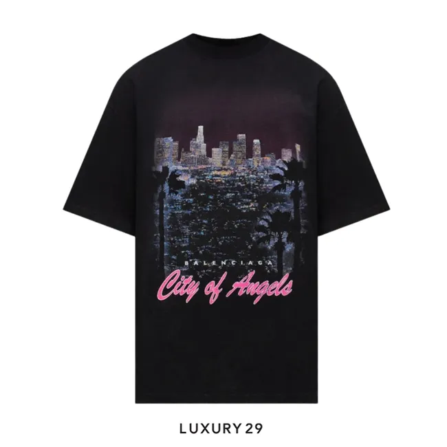 Balenciaga T-Shirt City Of Angels Black