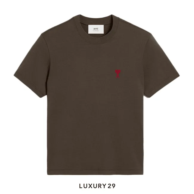 AMI DE COEUR RED T-SHIRT DARK COFFEE