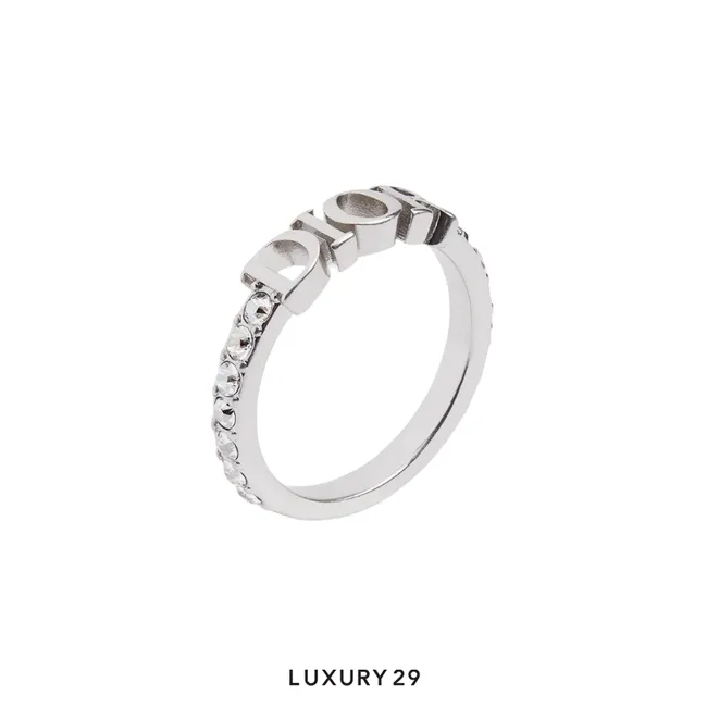 Dior evolution Ring Silver-Finish Metal and Sparkling Crystals