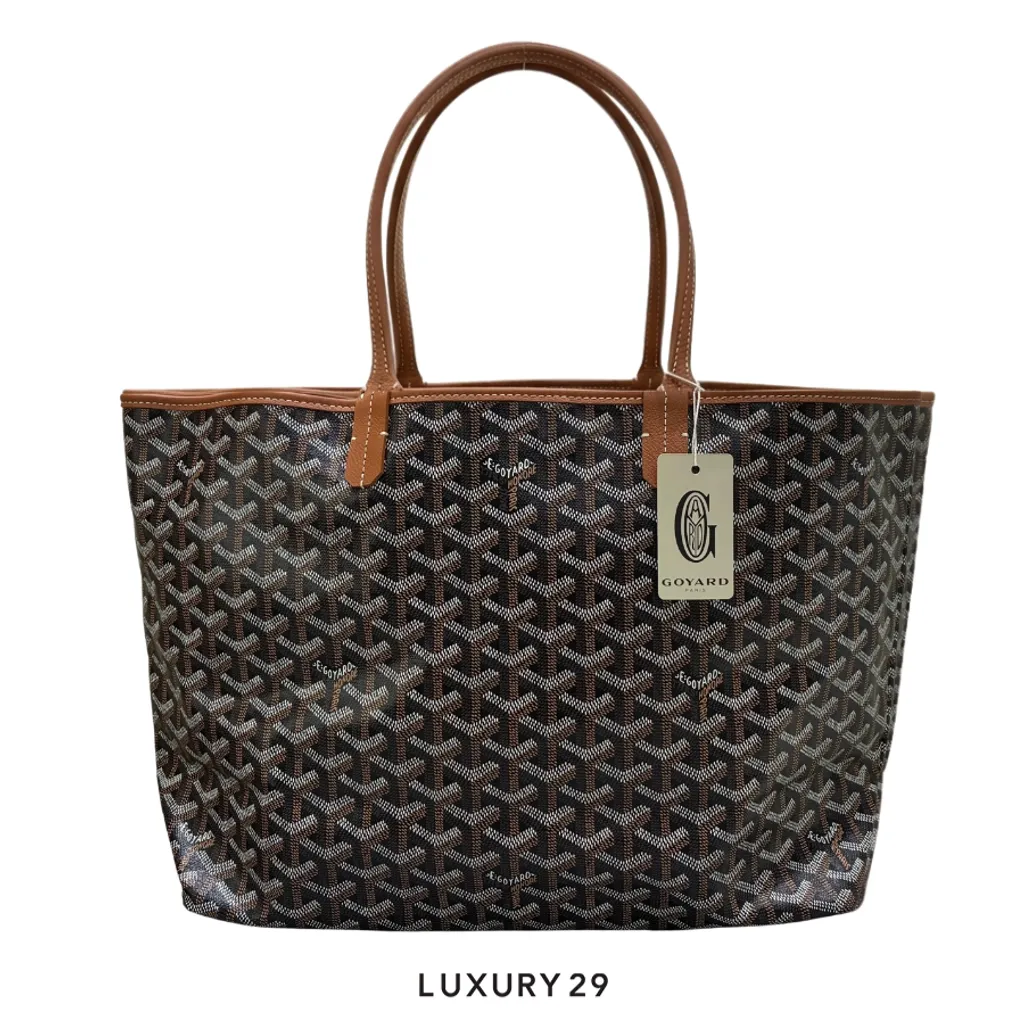 Goyard Saint Louis PM Bag with Croc Universal Black & Tan(Small, Brown)