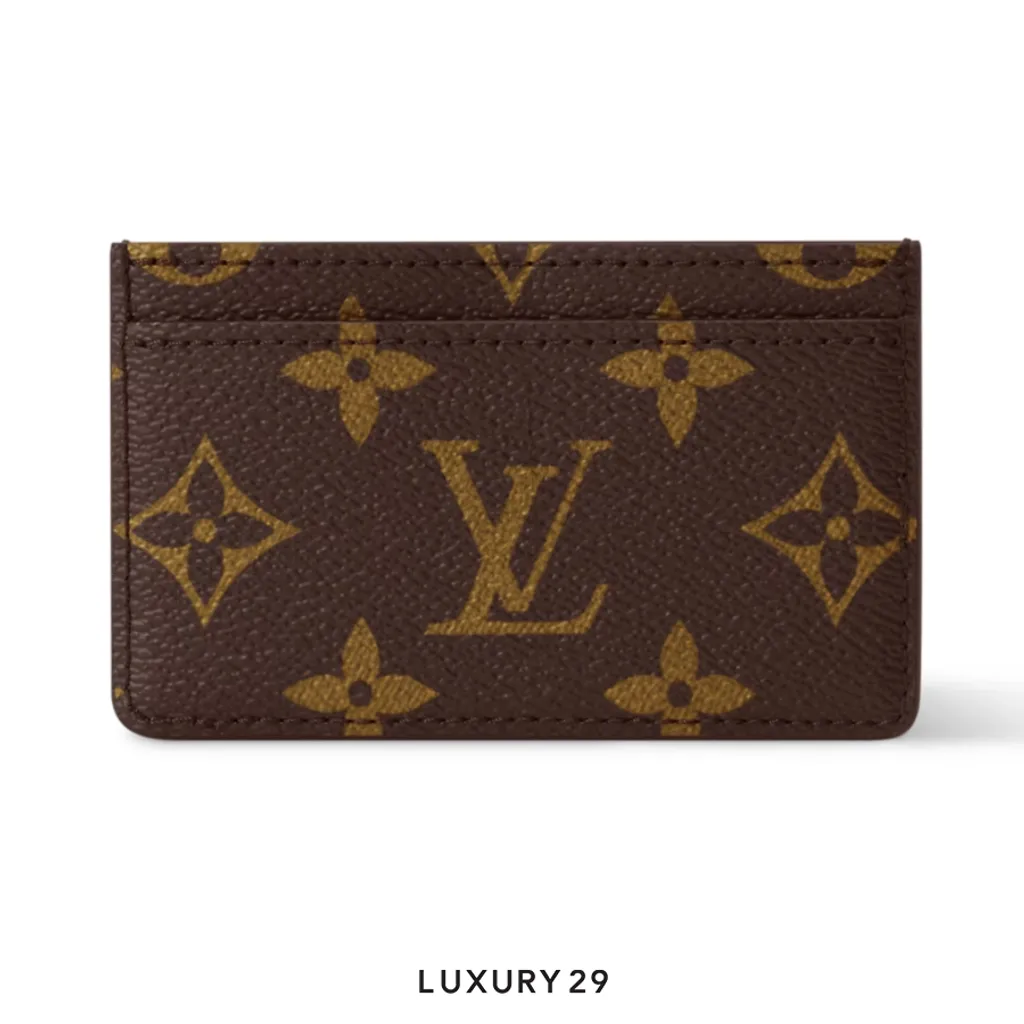 Louis Vuitton LV Cat Nap Card Holder Decorated with cowhide leather(Small, Brown)