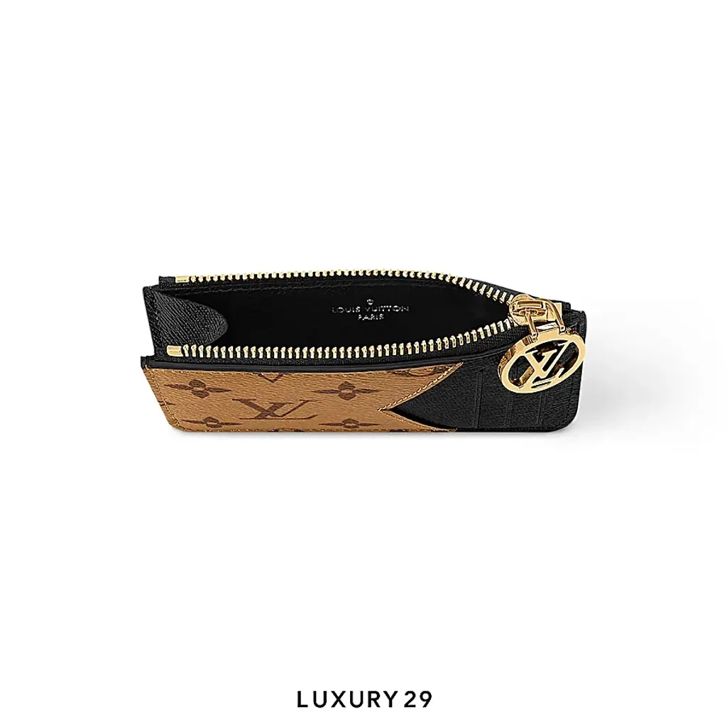 Louis Vuitton LV Romy Card Wallet Black Monogram Canvas(Small, Black)