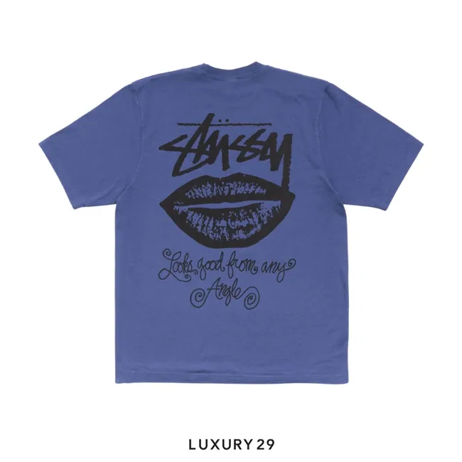 STUSSY ANY ANGLE TEE PIGMENT DYED INDIGO