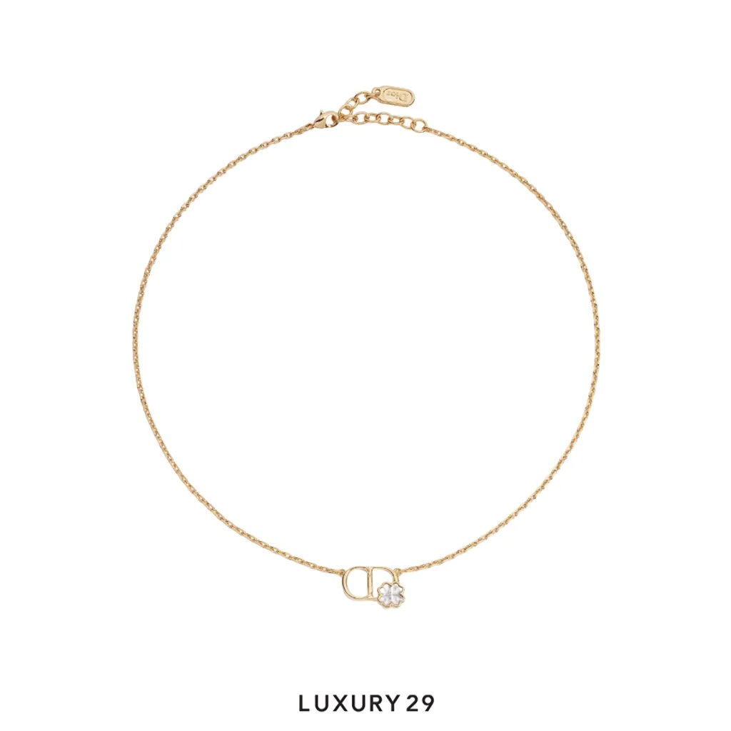 Dior CD Garden necklace Gold-plated metal and pearls(Free Size, Gold)