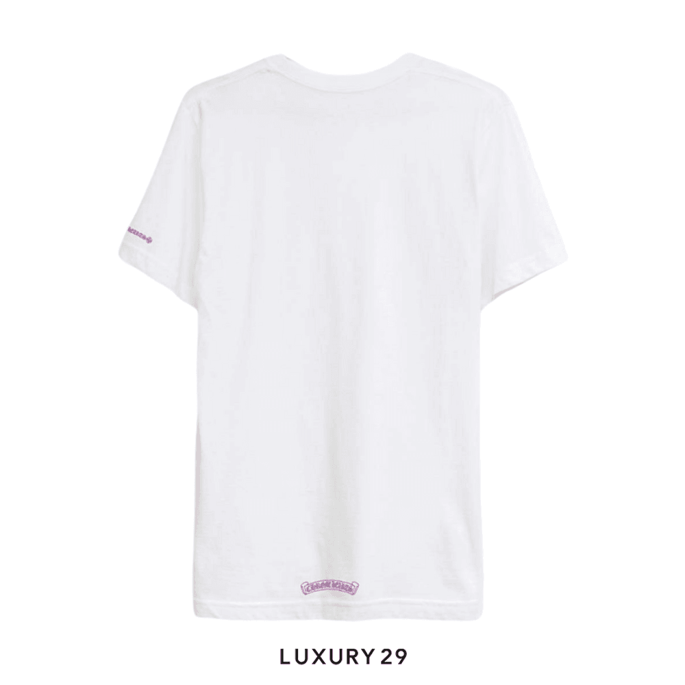 Chrome Hearts Neck Logo T-Shirt White / Purple(XL, White)