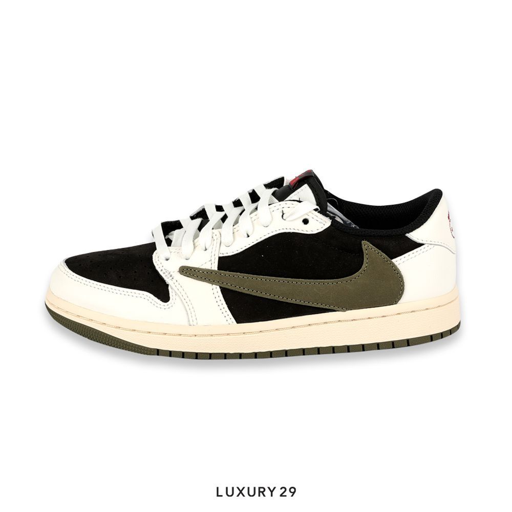 Nike Jordan 1 Retro Low OG SP Travis Scott Olive (Women's)(39, Black)