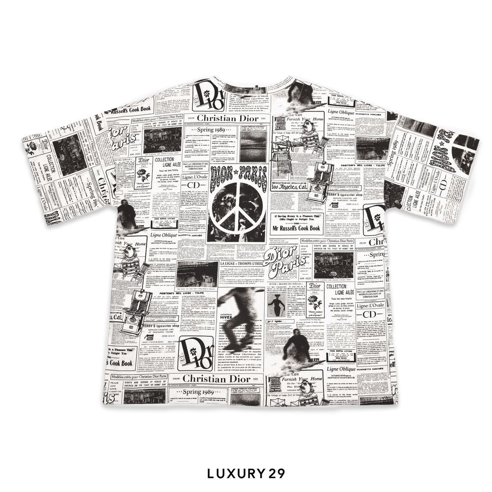 Dior Erl Short-Sleeved Printed T-Shirt(XL, White)
