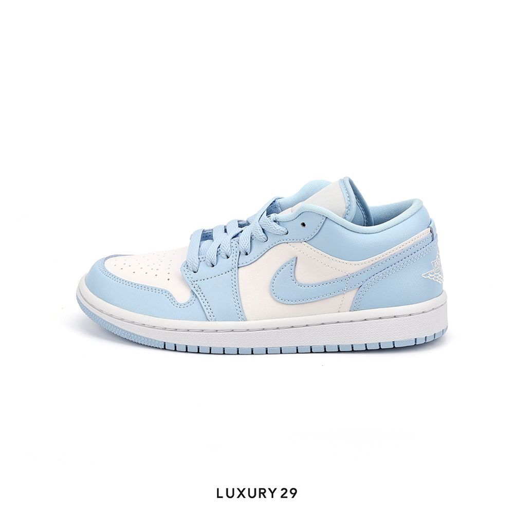 Nike Jordan 1 Low White Ice Blue (Women's)(W)(39, Blue)