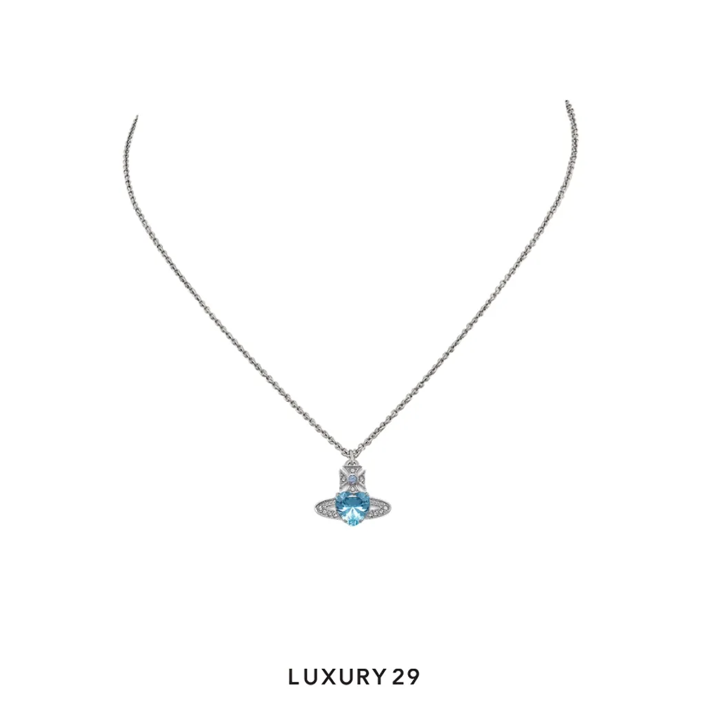 Vivienne westwood Ariella Pendant Necklace Platinum/sapphire(Free Size, Blue)