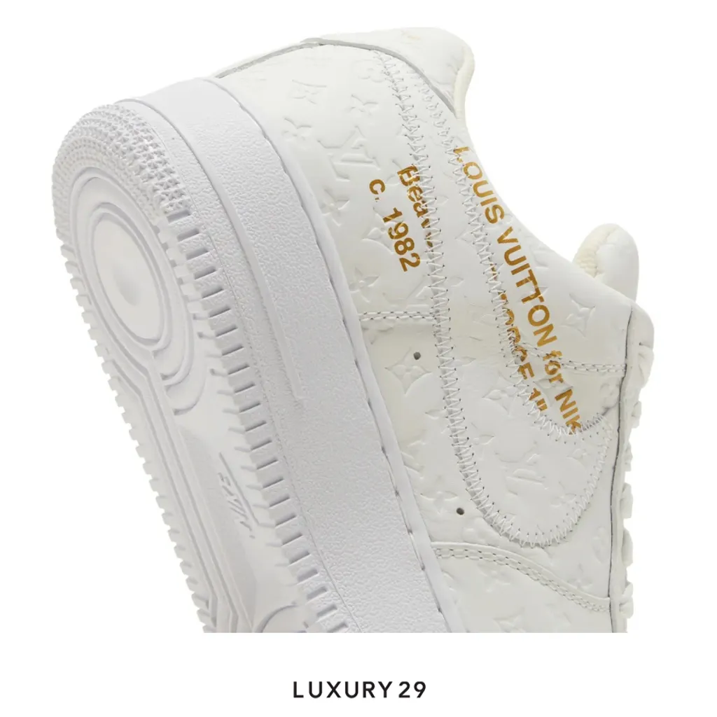 Louis Vuitton LV Nike Air Force 1 Low By Virgil Abloh White(M)(41.5, White)