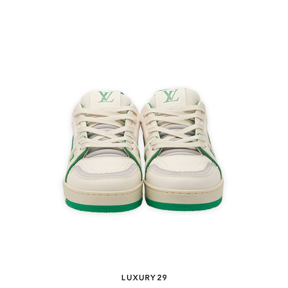 Kid Louis Vuitton LV Trainer Sneaker Green(M)(35, Green)