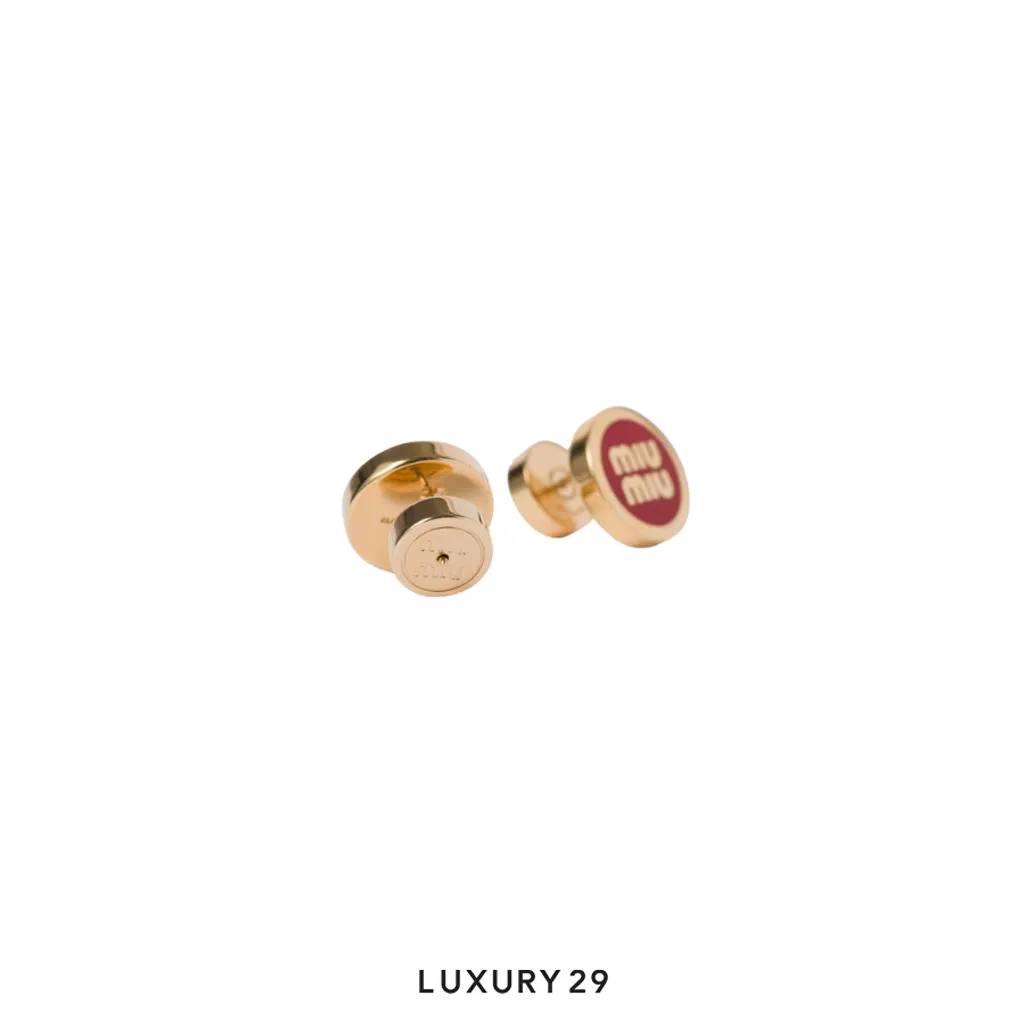 Miu Miu Enameled metal earrings Rosso(Free Size, Red)