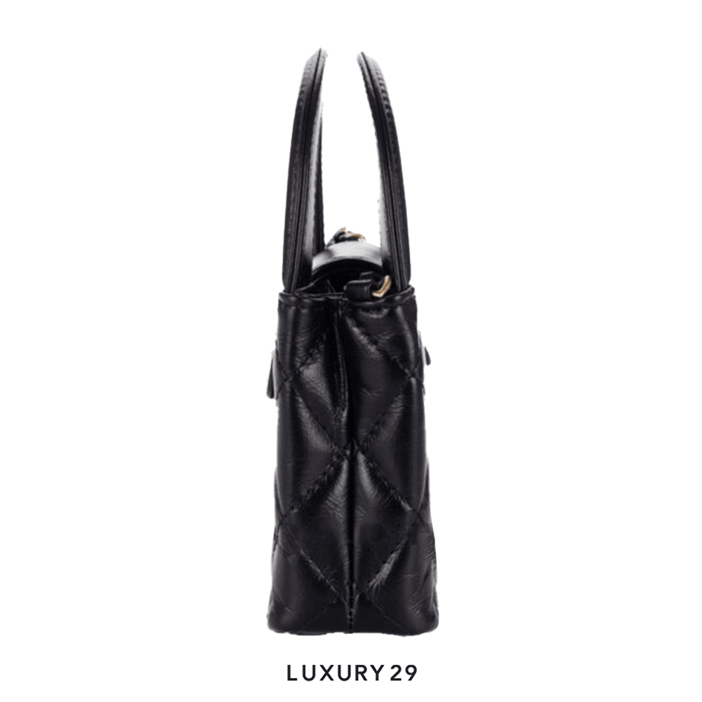 Chanel MICRO SHOPPING BAG Shiny Aged Calfskin & Gold-Tone Metal Black(Mini, Black)