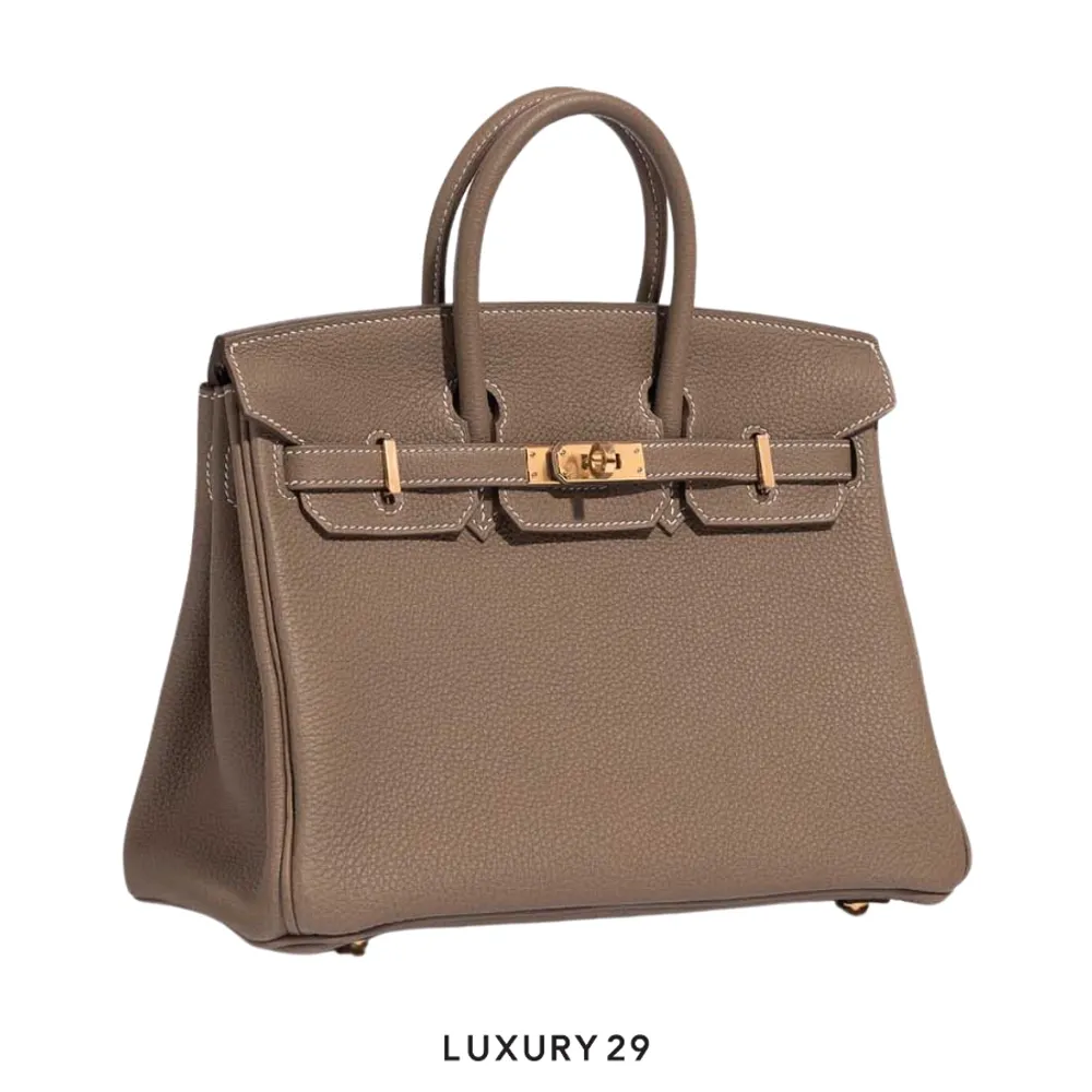 Hermes SAC Birkin 25 VEAU TOGO 18 Etoupe / W Stamp (2024)(Small, Brown)