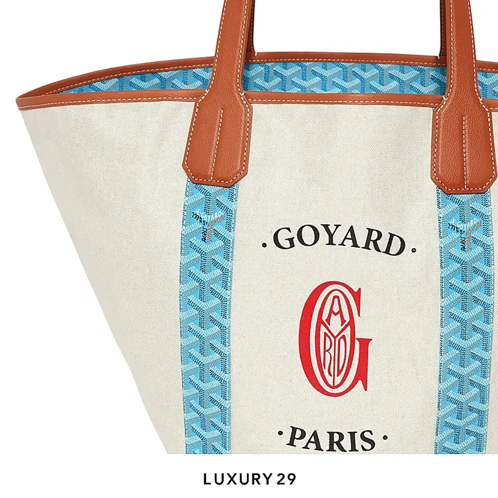 Goyard Belharra Bag Turquoise & Tan With Croc Universel Tan(Small, White)
