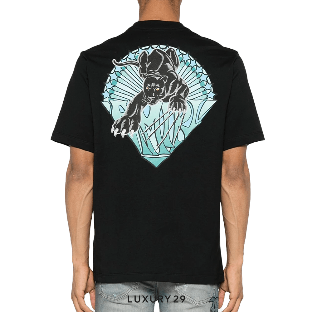 AMIRI Panther-Print Cotton T-Shirt Black(M, Black)