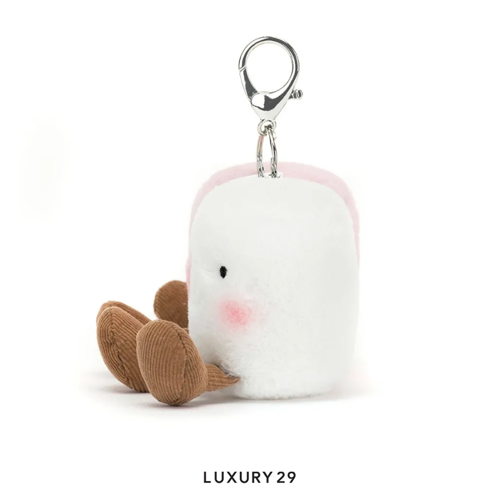 JellyCat Amuseables Pair of Marshmallows Bag Charm(Small, Multicolour)
