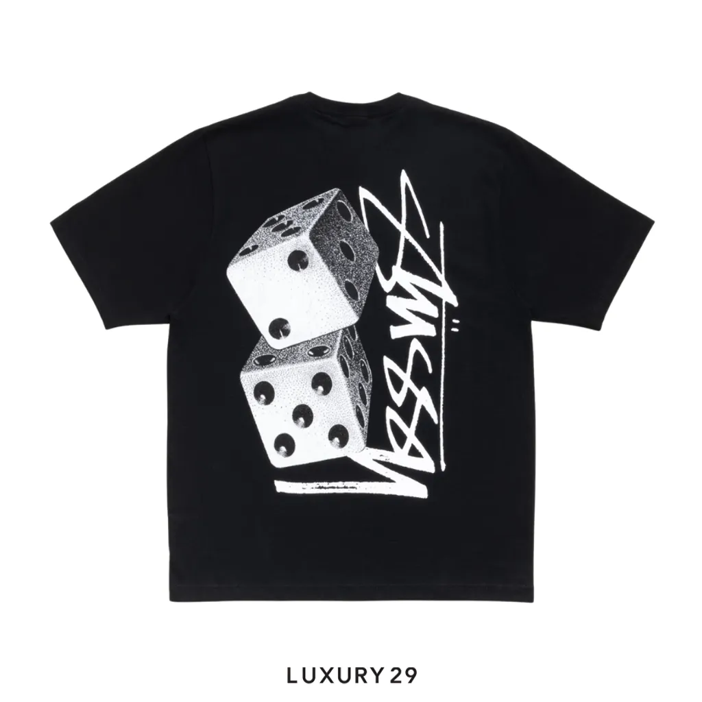STUSSY TALL DICE TEE BLACK(S, Black)