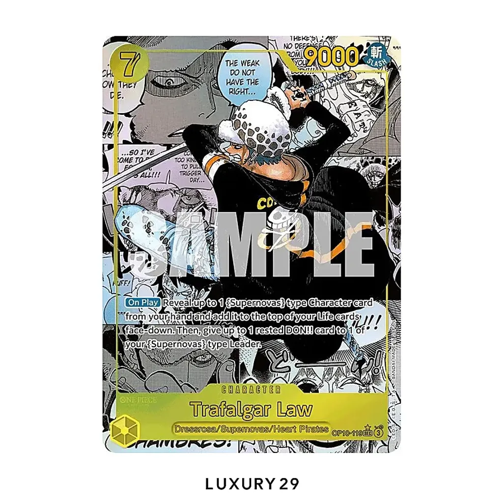 One Piece Trafalgar Law (119) (Manga) Royal Blood SEC OP10-119 (PSA10)(Small, Multicolour)
