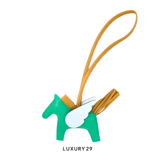 Hermes Rodeo Pegase PM charm Menthe / Sesame / Bleu Brume