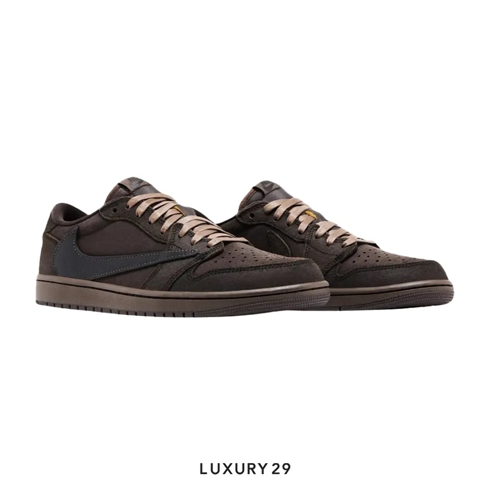 Nike Jordan 1 Retro Low OG SP Travis Scott Velvet Brown(M)(42, Brown)