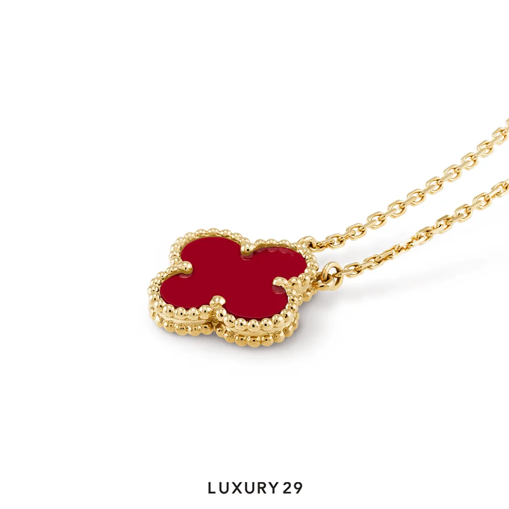 人気★VanCleef＆Arpels Sweet Alhambra Gold Carnelian Pendant 人気☆VanCleef＆Arpels Sweet Alhambra Gold Carnelian Pendant