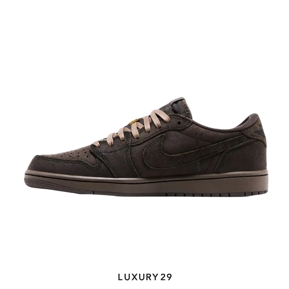 Nike Jordan 1 Retro Low OG SP Travis Scott Velvet Brown(M)(42, Brown)