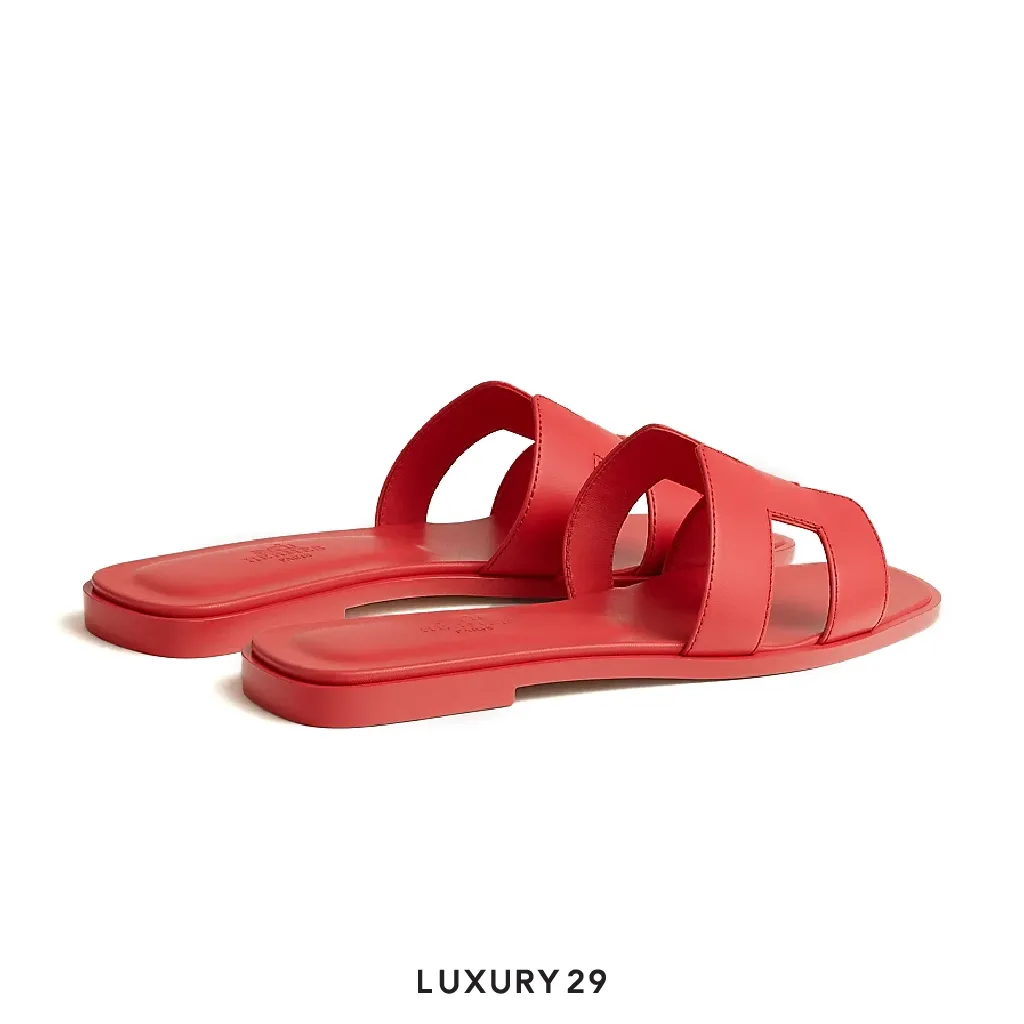 Hermes Oran Sandal Rose vermillon(38, Red)