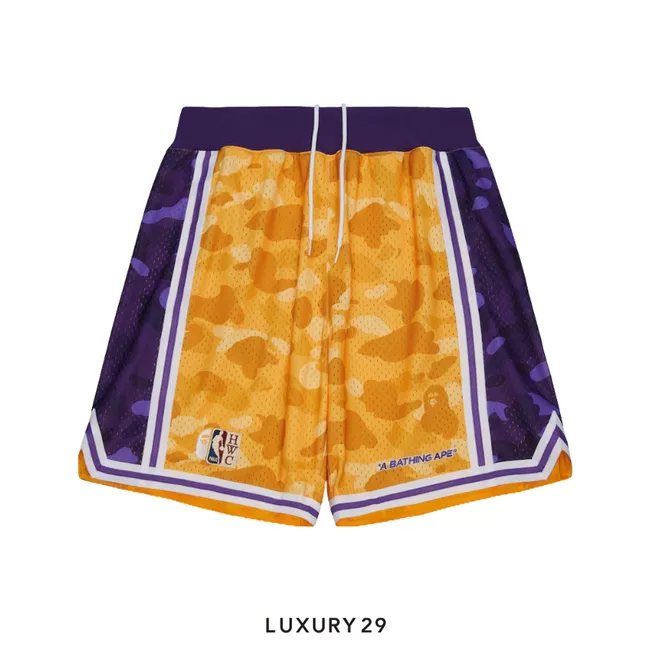BAPE x Mitchell & Ness NBA Los Angeles Lakers Swingman Shorts