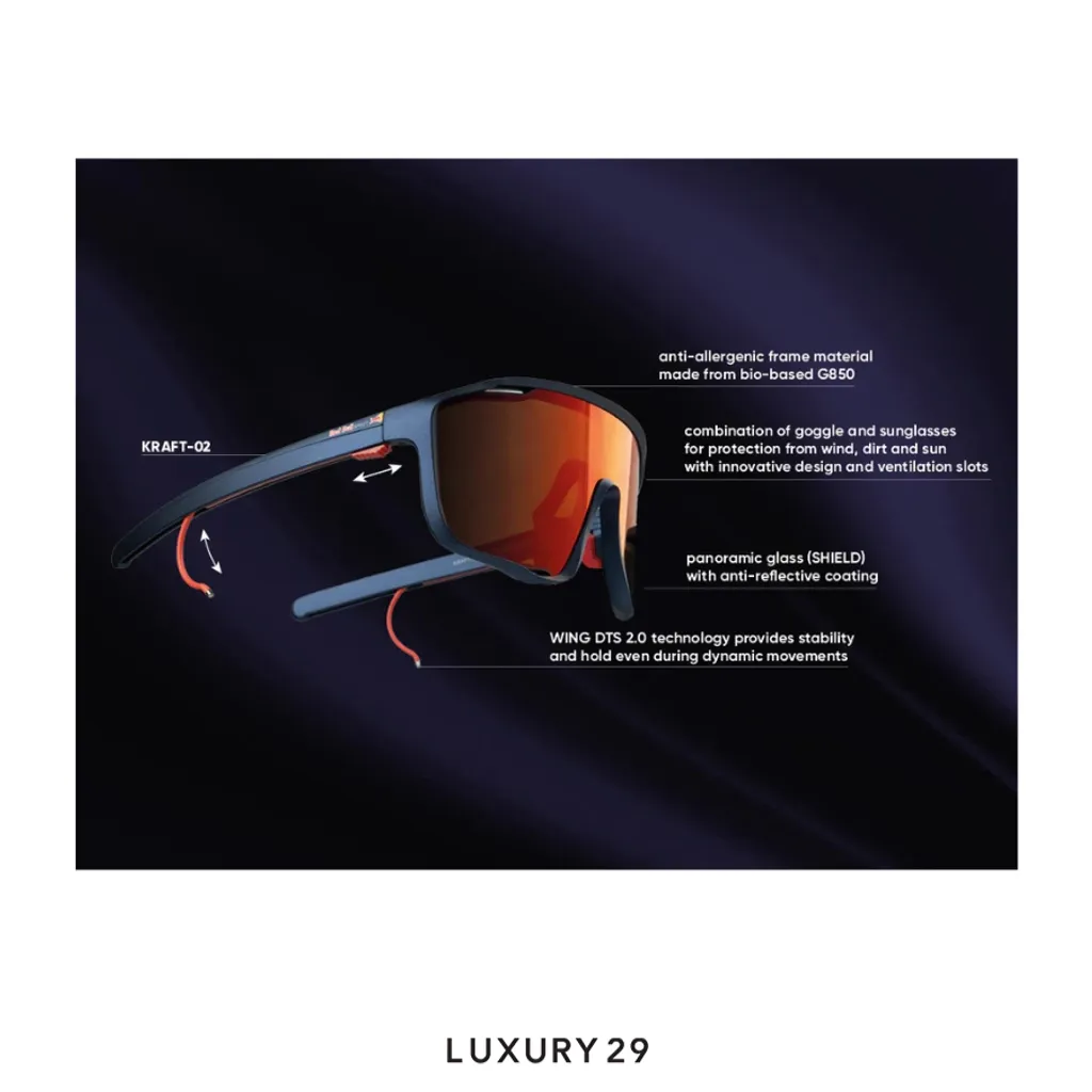 Red Bull Spect Sunglasses Kraft-02 Blue Gold(Free Size, Orange)