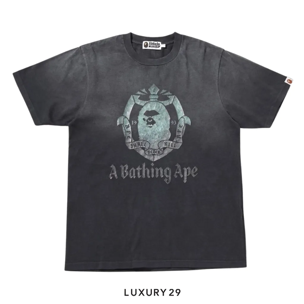 A Bathing Ape Men's VINTAGE EFFECT TEE Black(M, Black)
