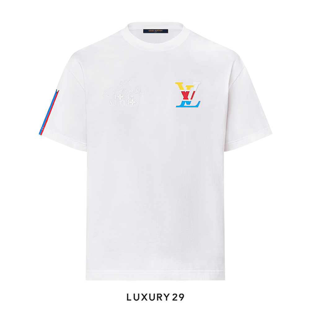 LV Graphic Cotton T-Shirt White(S, White)