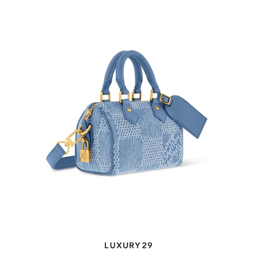 Louis Vuitton LV Speedy 18 Bandouliere Denim Blue(Mini, Blue)