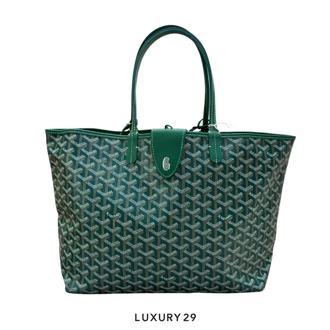 Goyard Saint Louis PM Bag with Croc Universal Green