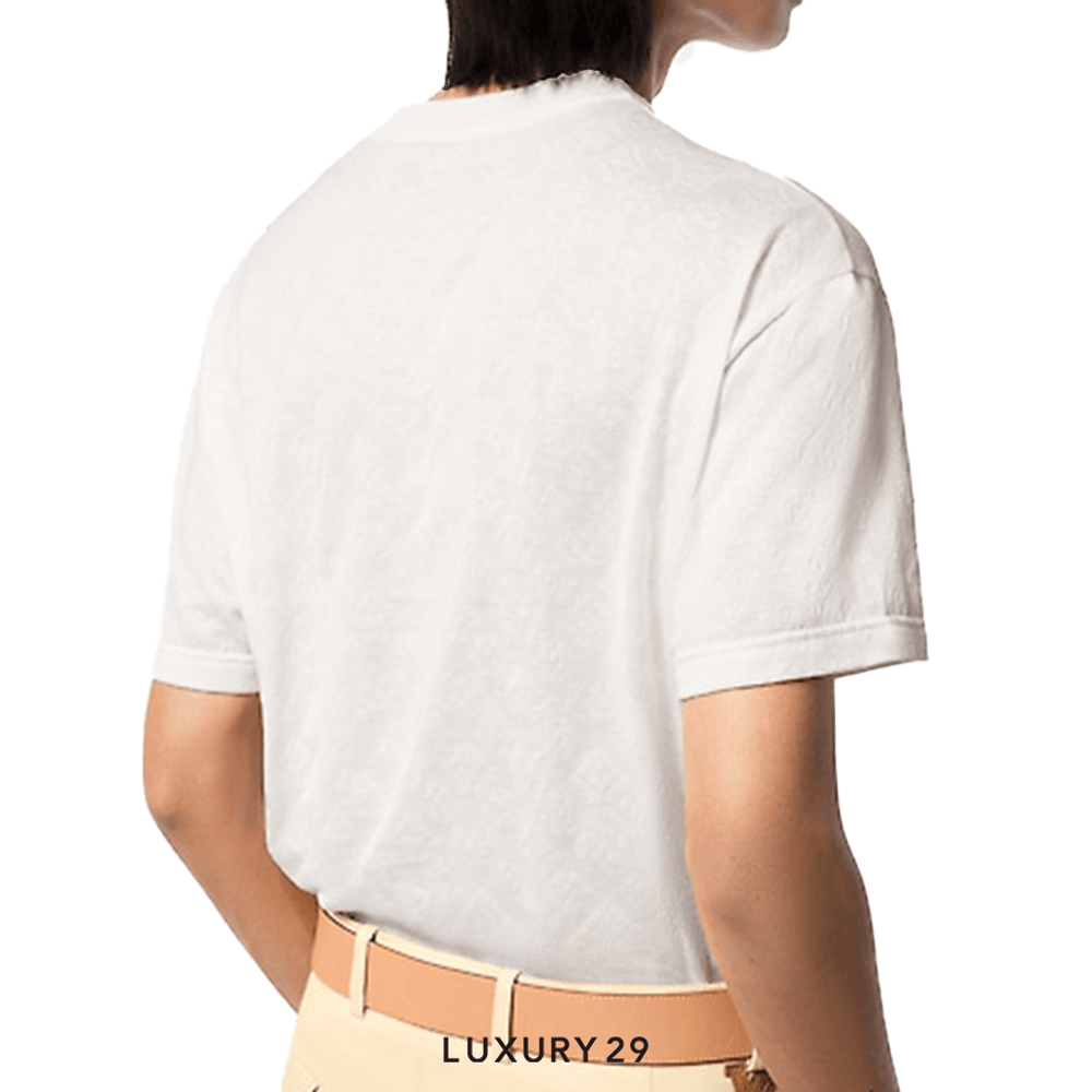 LV Monogram Fil Coupe Cotton T-Shirt(M, White)