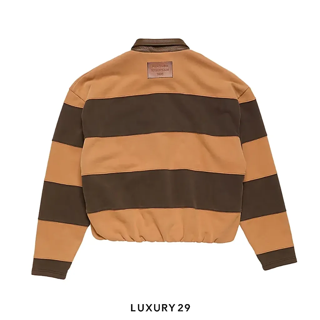 Acne Studios Striped polo sweater Dark brown/cognac brown(M, Brown)
