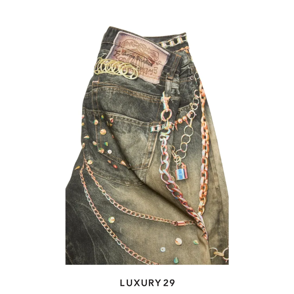 Acne Studios trompe-loeil jeans - Loose fit Black/Multicolour(XXS/XXS, Black)